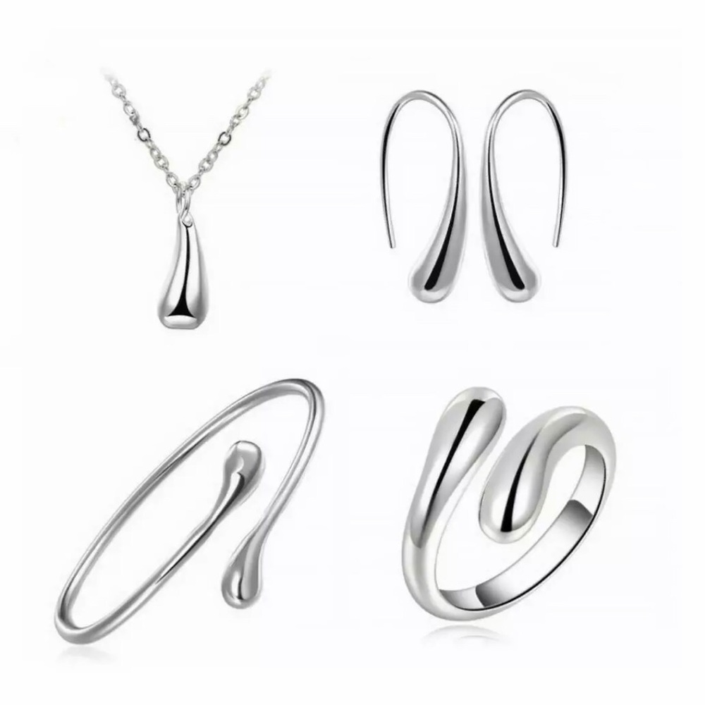 BOGO Sterling Silver Bracelet Necklace Earrings Ring - Picture 3 of 6